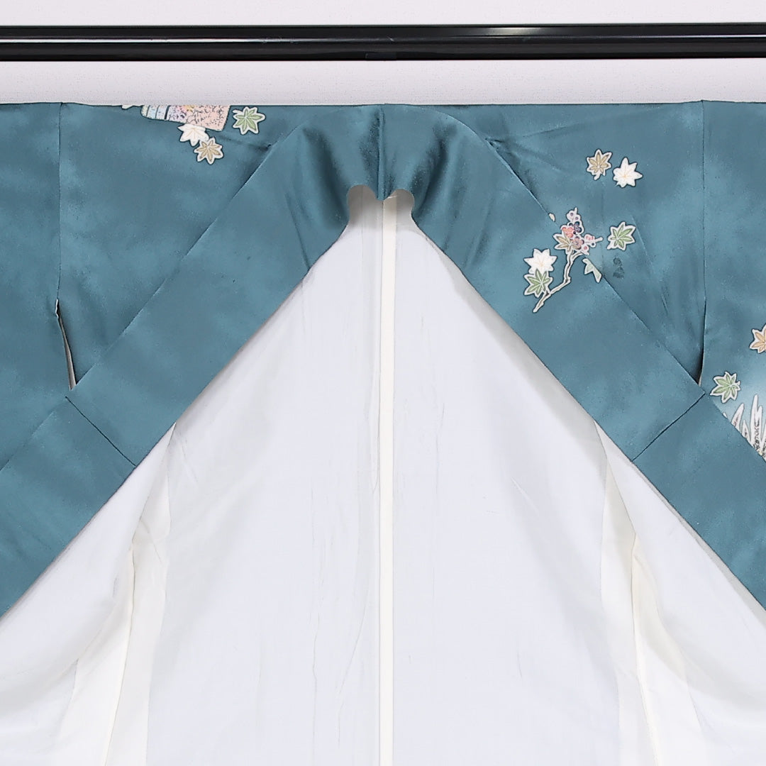 訪問着 袷 身丈164cm 裄65cm 正絹 ぼかし 菖蒲 楓 Aランク 1212-00854