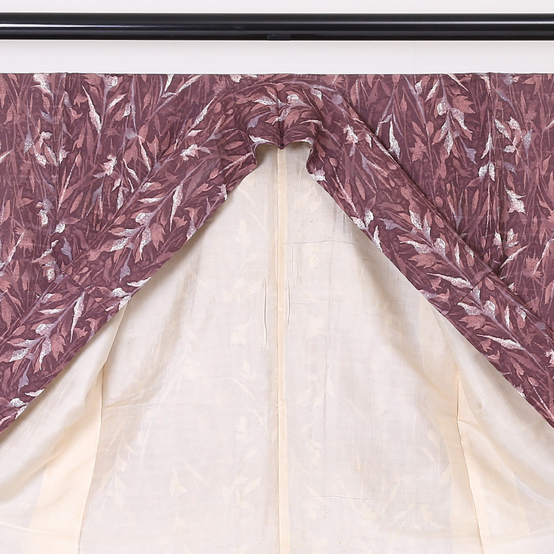 小紋 袷 身丈160cm 裄62.5cm ピンク系 花柄 正絹 Aランク 1215-01944-3413