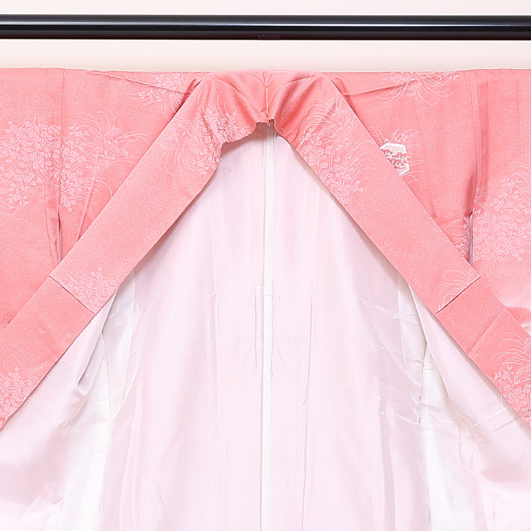 金駒刺繍 訪問着 袷 身丈155cm 裄63cm 正絹 エ霞 亀甲 笠松 ぼかし Sランク 1212-00726