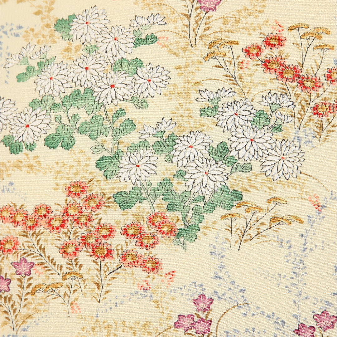 羽織 袷 身丈72cm 裄丈63cm 正絹 Sランク カジュアル Sサイズ 花柄 クリーム系 RP 1232-12902