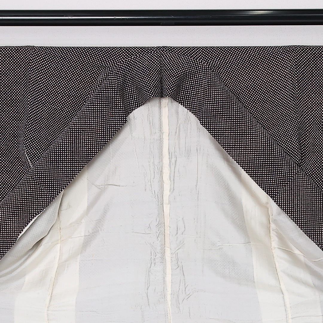 アンティーク 小紋 袷 身丈150cm 裄丈62cm 正絹 Aランク 広衿 Sサイズ ドット 紺系 M4 1221-12510