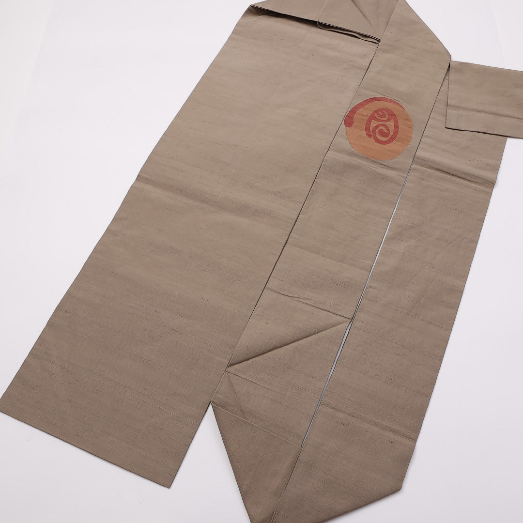 名古屋帯 帯丈368cm ポイント柄 名古屋仕立て Aランク カジュアル 切嵌め 紬 正絹 茶系 1224-00984