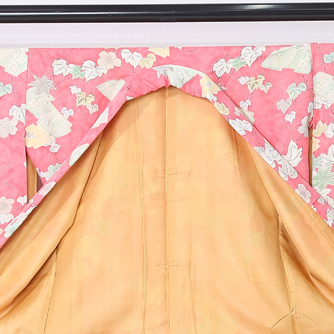 小振袖 身丈150cm 裄丈60.5cm Aランク 正絹 袷 バチ衿 S 桜 セミフォーマル 古典的 可愛らしい ピンク系 1213-F0468