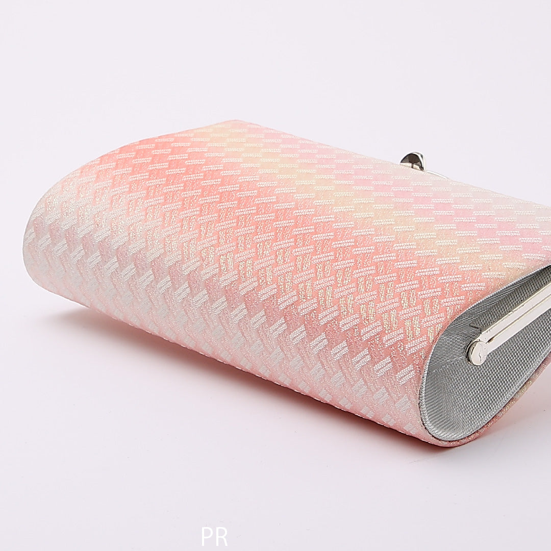 草履・バッグセット Aランク 礼装用 正絹 錦織 外箱付き FREE ピンク系 銀系 A-31 1241-00449