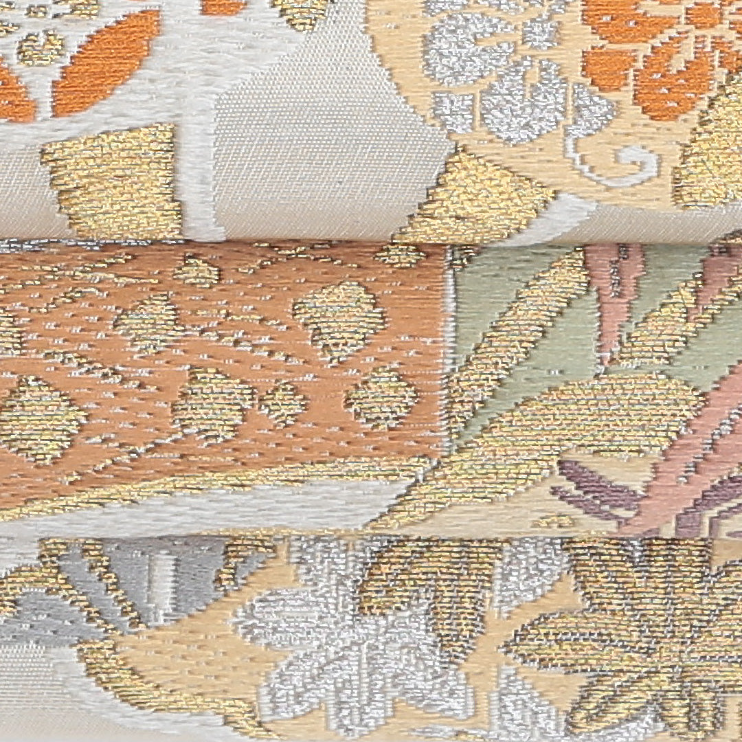 アンティーク 丸帯 帯丈394cm 全通 仕立て上がり フォーマル 唐織 Aランク 吉祥文様 金系 122300526321