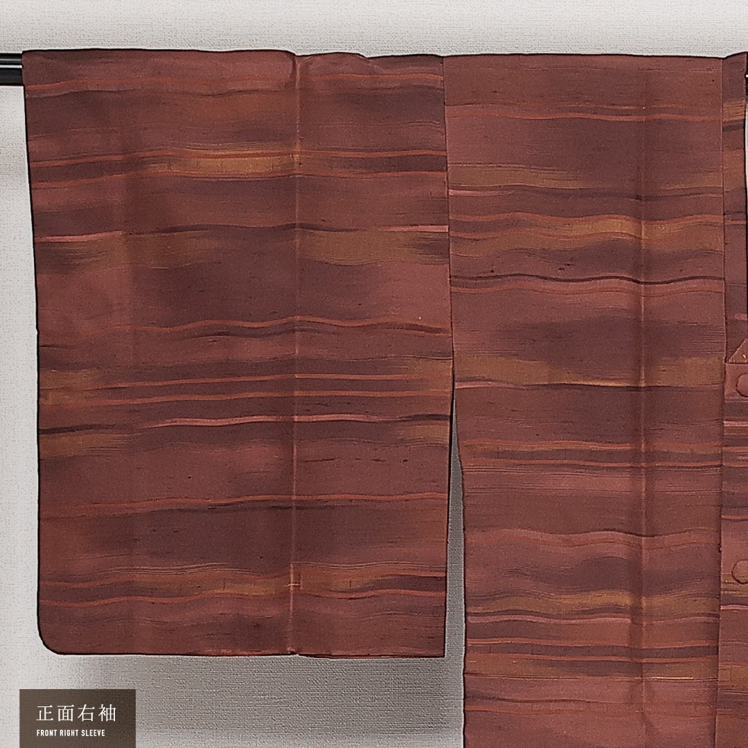 道行コート 袷 身丈88cm 裄丈63cm 正絹 Sランク インフォーマル Sサイズ 創作柄 茶系 RP 1237-13885