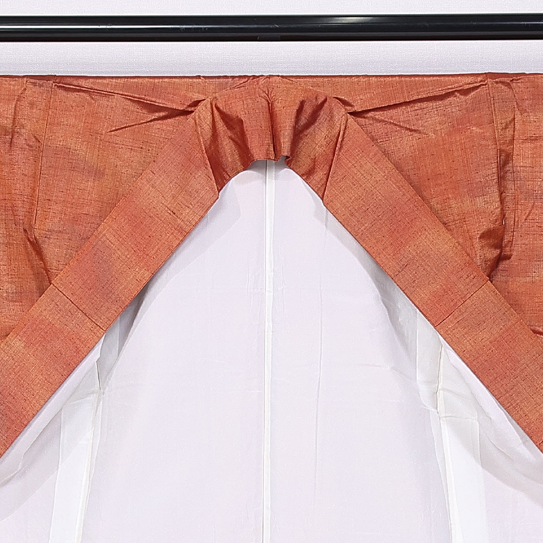 真綿紬 袷 身丈155cm 裄丈63cm 正絹 Sランク カジュアル 広衿 Mサイズ 染め紬 ぼかし染 無地 朱系 RP 1223-11309
