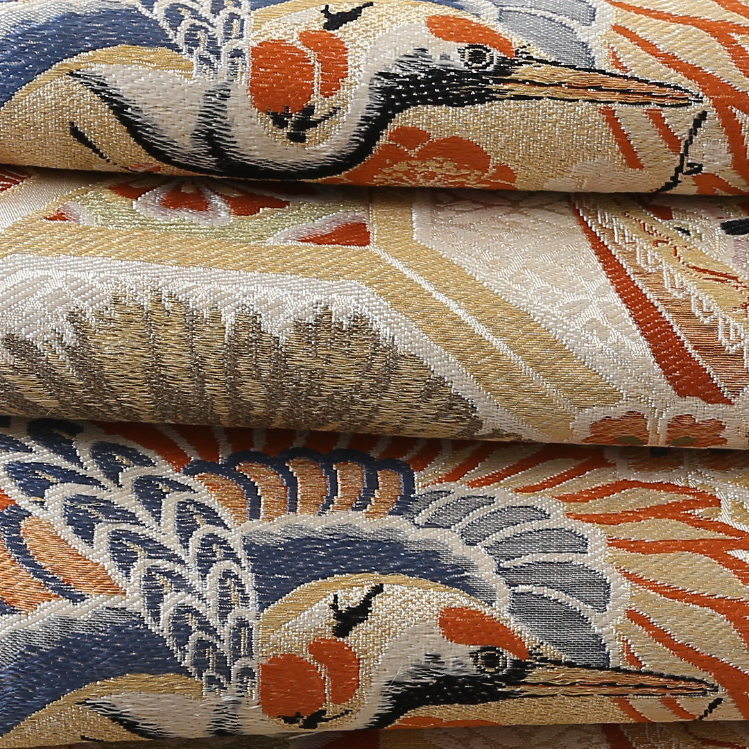 アンティーク 丸帯 帯丈406cm 全通 仕立て上がり フォーマル Cランク 宝船 金系 1223-00822-521 1223-00822