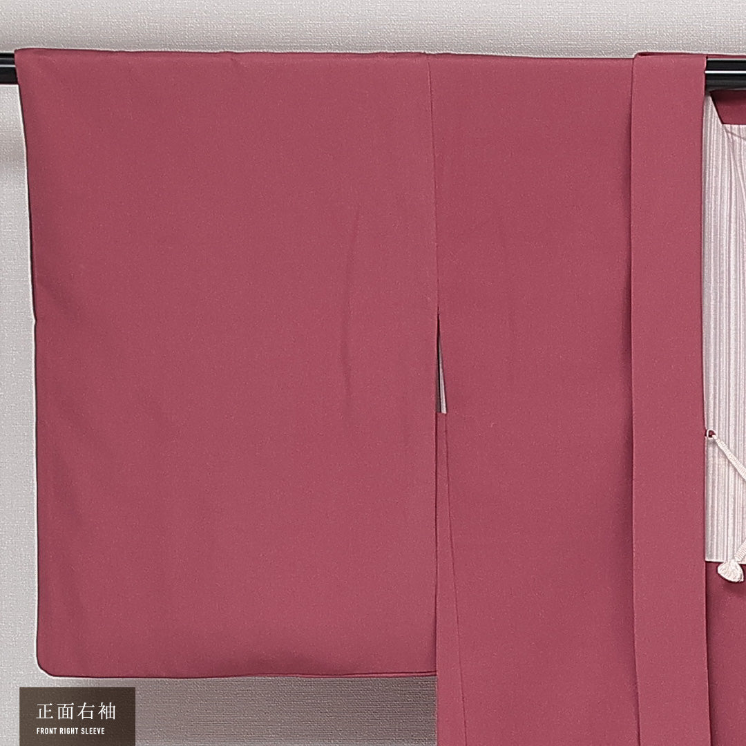 羽織 袷 身丈76cm 裄丈64cm 正絹 Sランク カジュアル Mサイズ オーガンジー 刺繍 紐あり 菊 ピンク系 RP 1232-13854