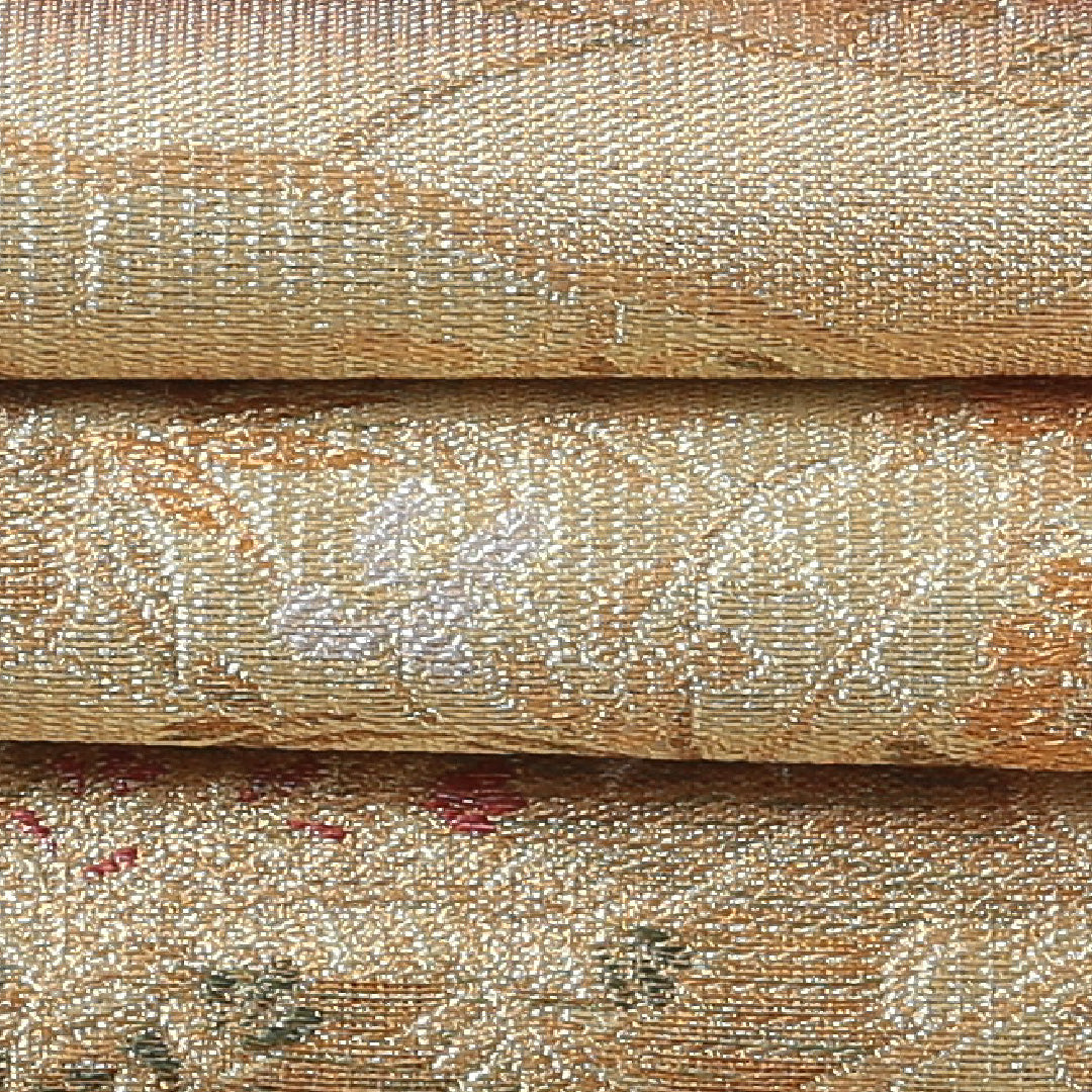 袋帯 帯丈428cm 六通 仕立て上がり フォーマル Sランク 扇子 吉祥文様 金系 1223-00769-221 1223-00769