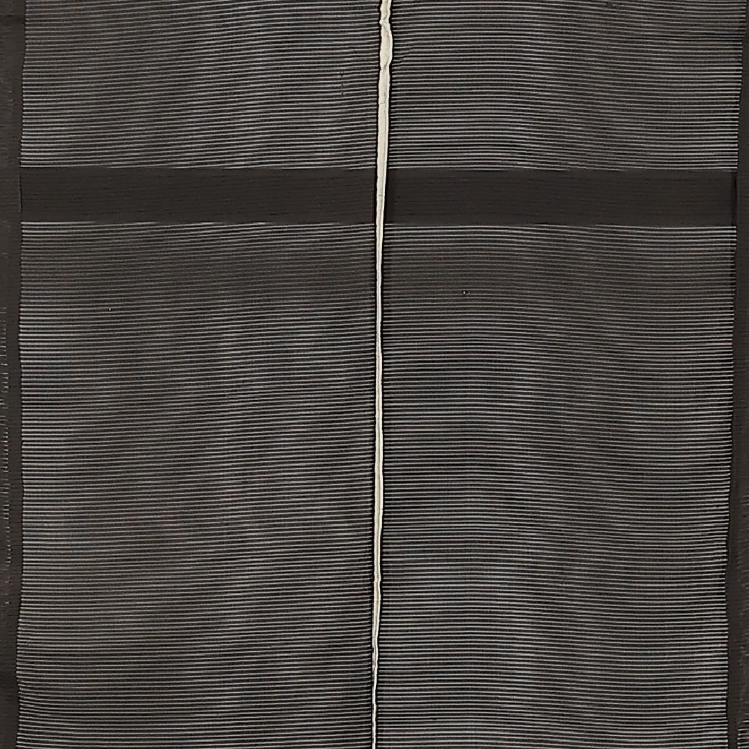 アンティーク 夏物 黒留袖 絽 身丈150cm 裄丈62cm 正絹 Aランク 五つ紋 (五三桐) バチ衿 Sサイズ 刺繍 撫子 黒系 SR 1213-17415