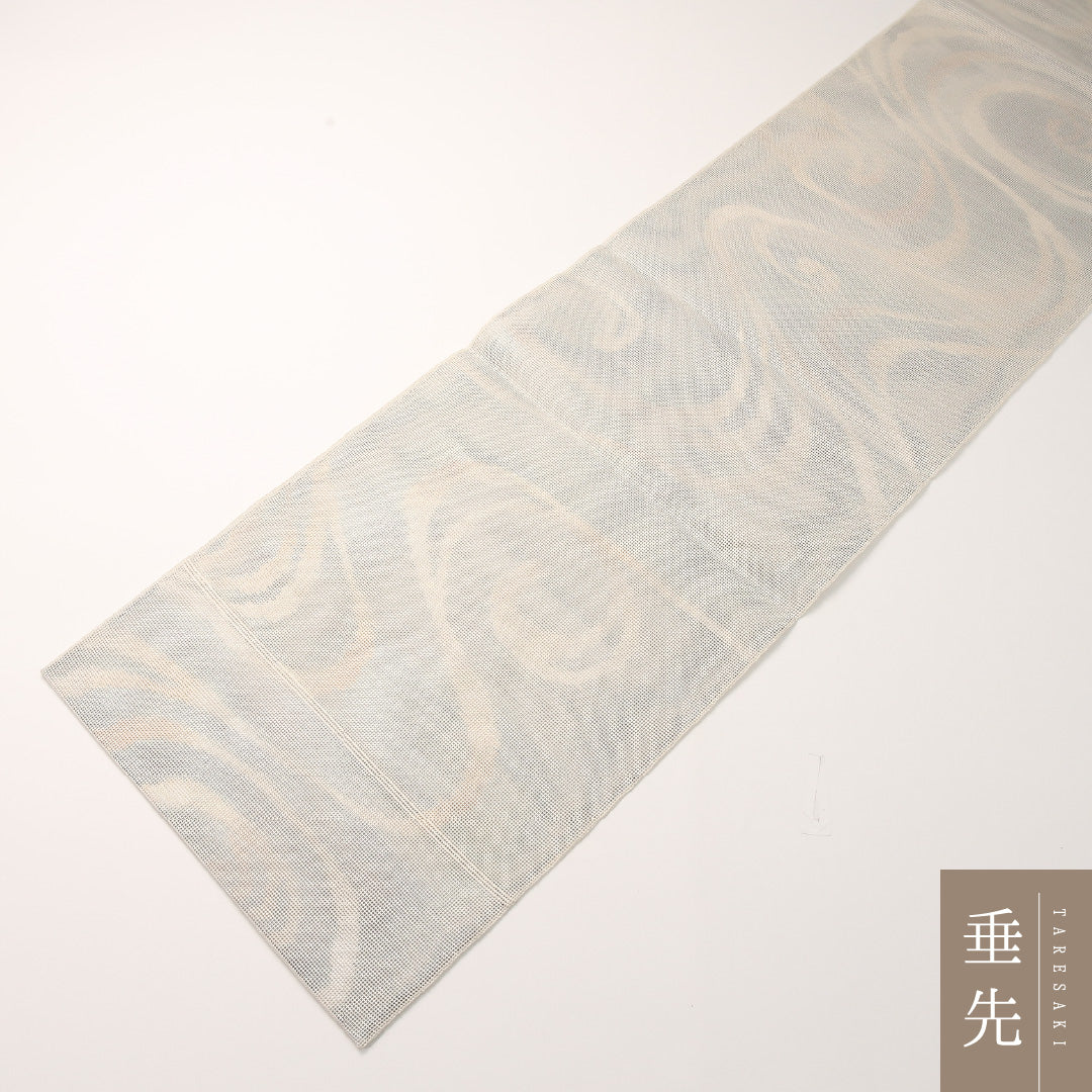 夏物 袋帯 帯丈416cm 正絹 六通 インフォーマル 杜若 グレー系 1243-02441