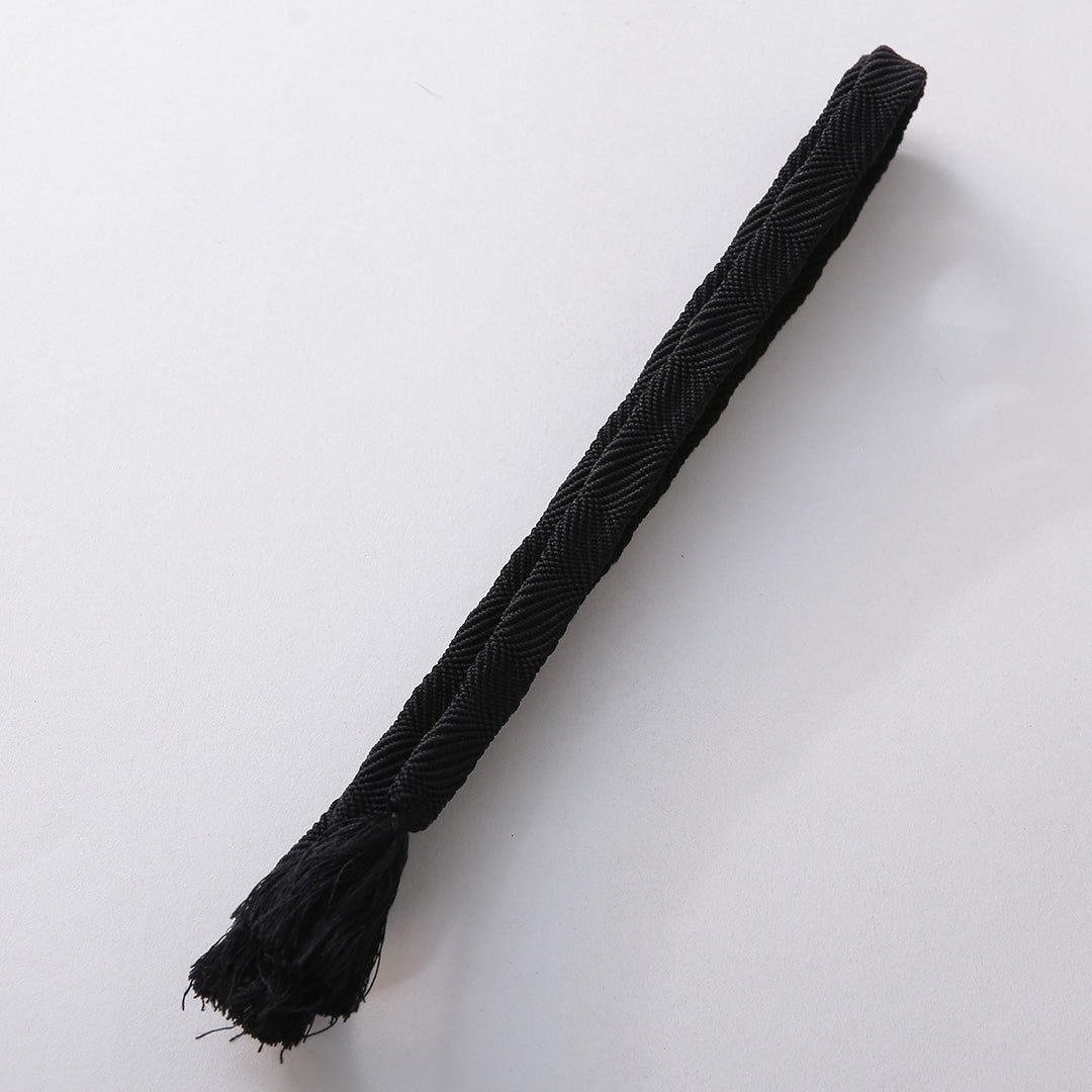 未使用品 帯締め・帯揚げセット 弔事用 正絹 平組紐 ちりめん 黒系 1254-01071