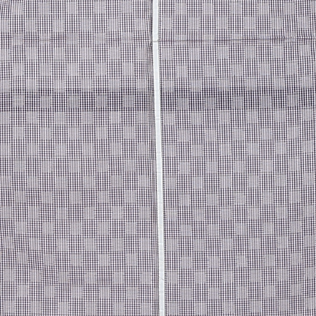 夏物 紬 身丈156cm 裄丈61cm Bランク M 正絹 夏紬 バチ衿 市松 カジュアル 紫系 1216-12302