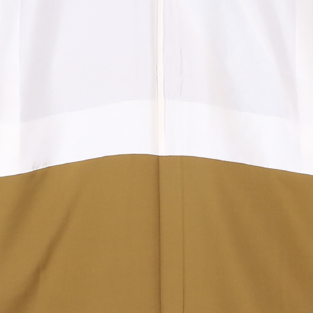 訪問着 袷 身丈163cm 裄丈65cm 正絹 賢三 Sランク Lサイズ 広衿 セミフォーマル 唐草華文 牡丹 蘇州刺繍 作家物 落款 茶系 黄系 1212-04473