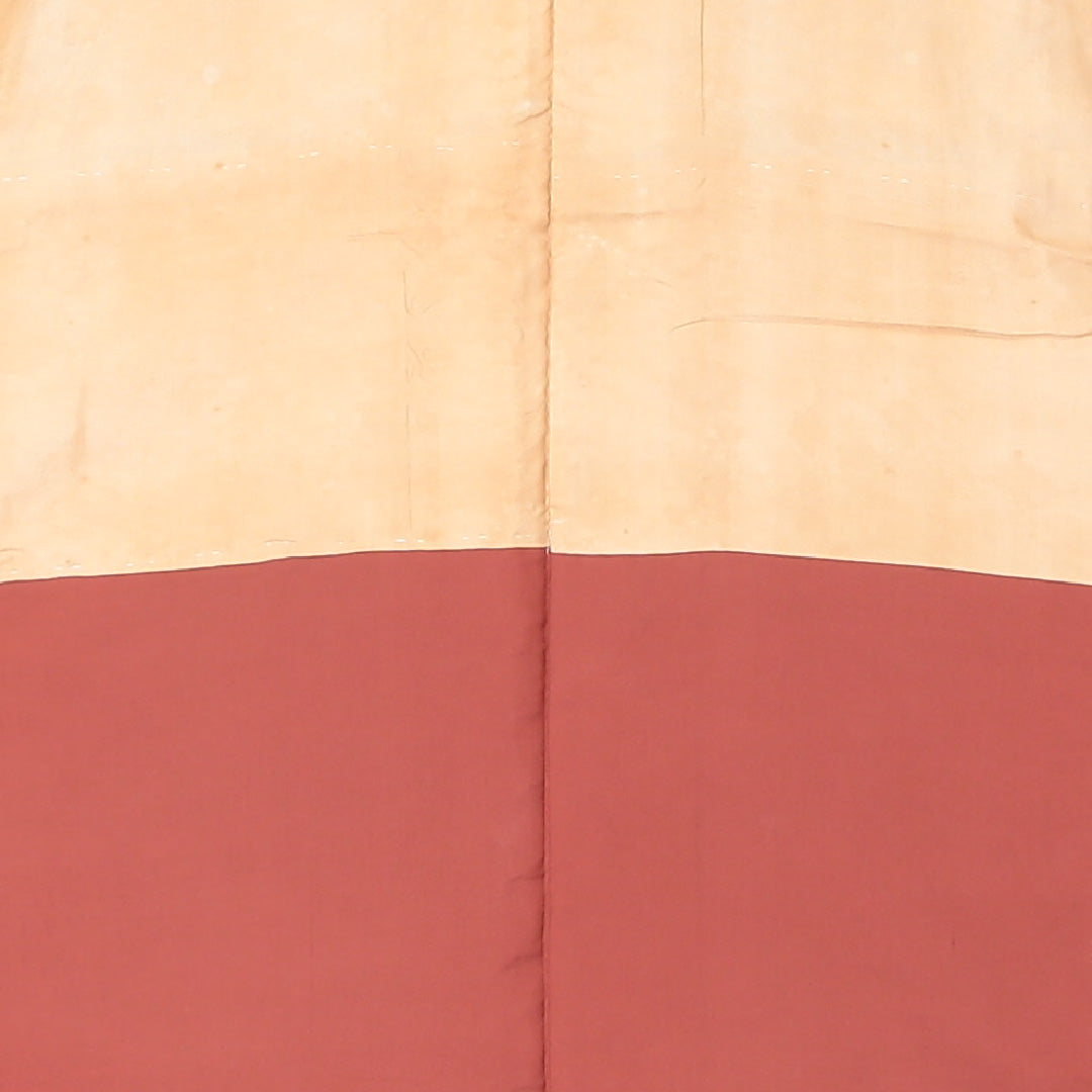 小紋 袷 身丈145cm 裄丈64cm 正絹 Cランク インフォーマル バチ衿 XSサイズ 植物柄 クリーム系 LP 1221-01997