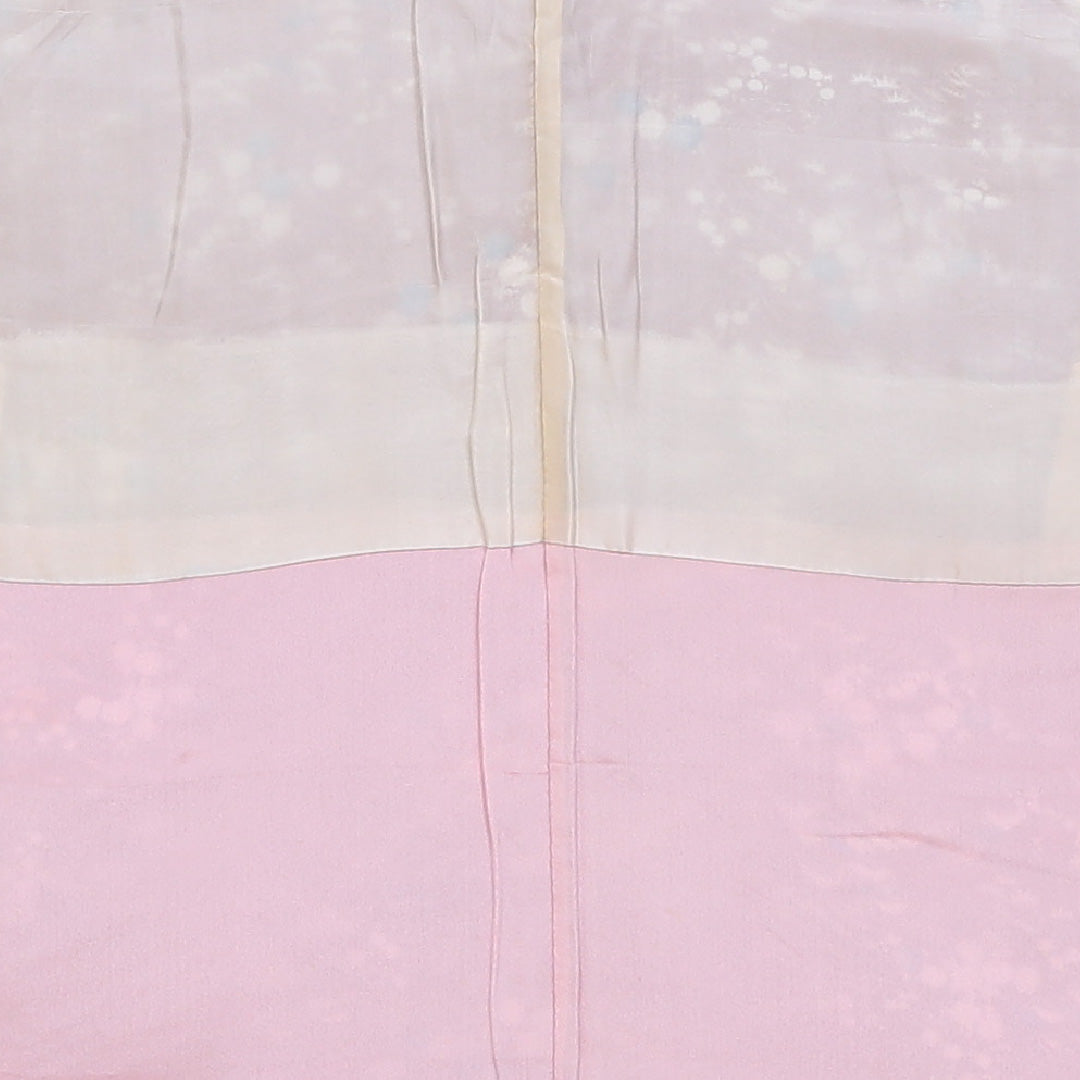 小紋 ちりめん 袷 身丈153cm 裄64cm 赤系 流水 菊 笠松 正絹 Aランク 1215-01748-3212