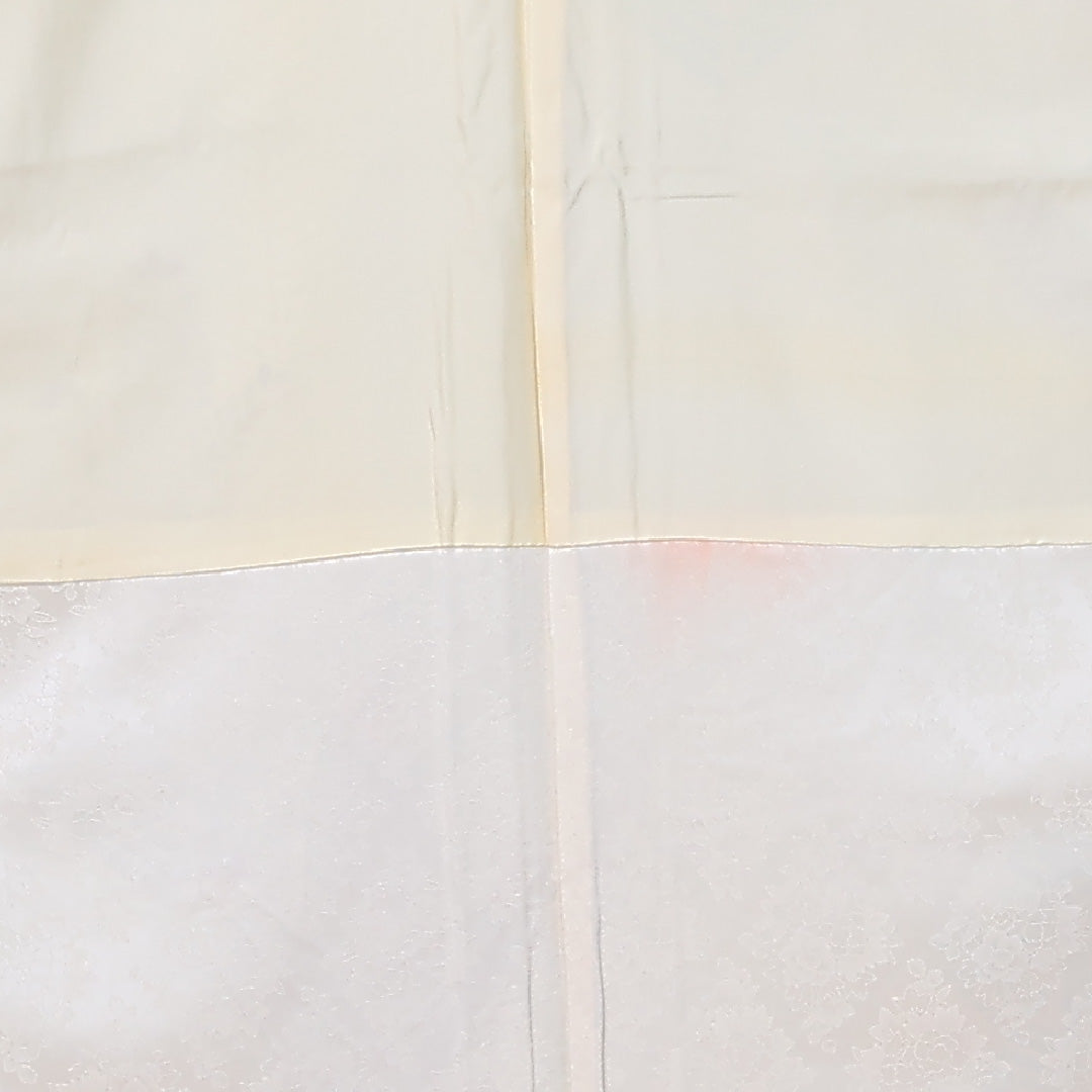 振袖 身丈169cm 裄丈66cm Aランク 袷 正絹 M 広衿 金駒刺繍 吉祥文様 松 植物柄 クリーム系 1213-F0449
