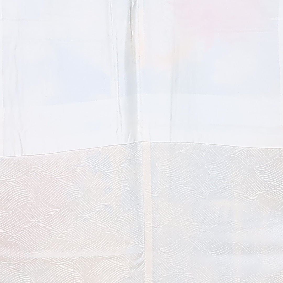 振袖 身丈164cm 裄丈66.5cm Bランク 袷 正絹 M 広衿 観世水 吉祥文様 古典柄 菊 紅葉 楓 牡丹 花柄 青系 1213-F0448