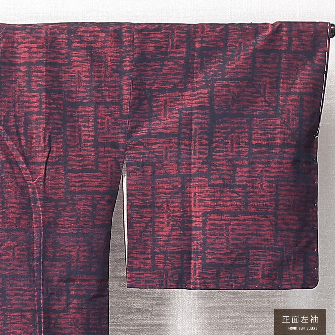 道行コート 袷 身丈85cm 裄丈65cm 正絹 Sランク セミフォーマル Mサイズ ポケットあり 抽象柄 モダン 遊び心 ピンク系 RP 1237-14671