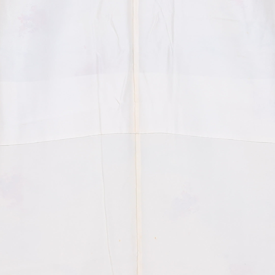 小紋 袷 身丈154cm 裄丈64cm 正絹 Aランク インフォーマル 広衿 Sサイズ 流水 小槌 クリーム系 RP 1221-11442
