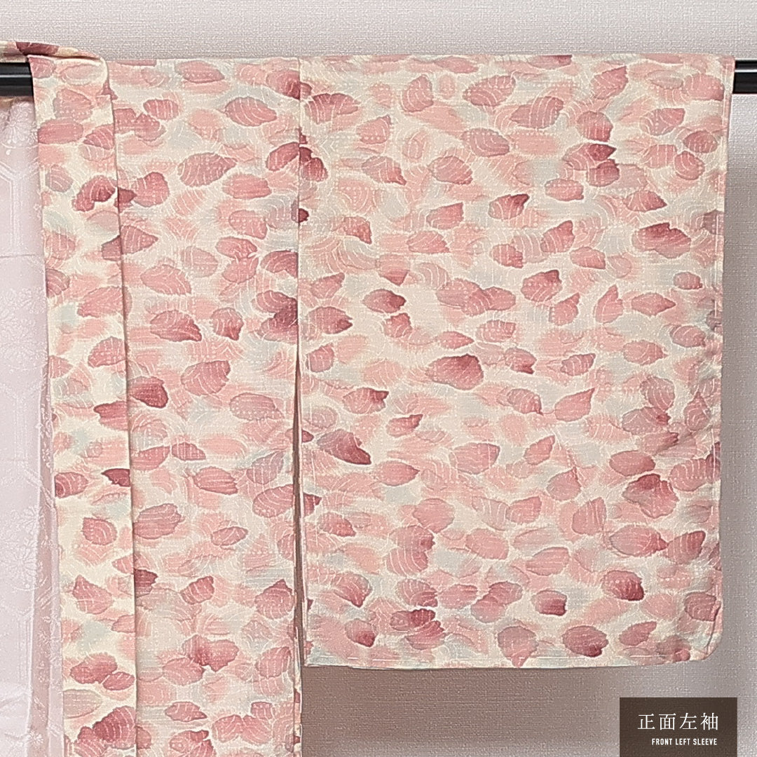 羽織 袷 身丈76cm 裄丈62cm 正絹 Dランク カジュアル Sサイズ 桜 ピンク系 HP 1232-13848