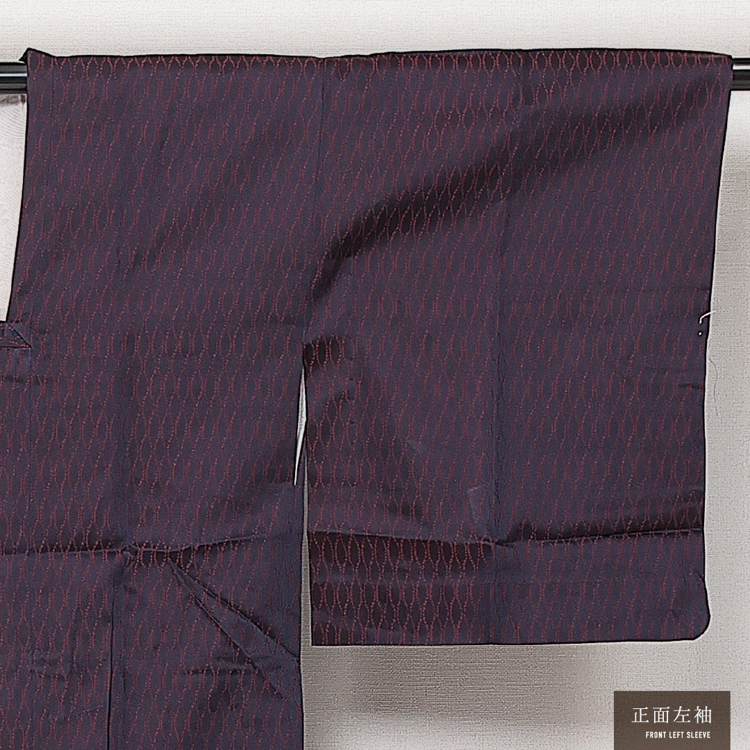 道行コート 単衣 身丈115cm 裄丈61cm 正絹 Sランク セミフォーマル Sサイズ 立涌 紫系 RP 1237-13924