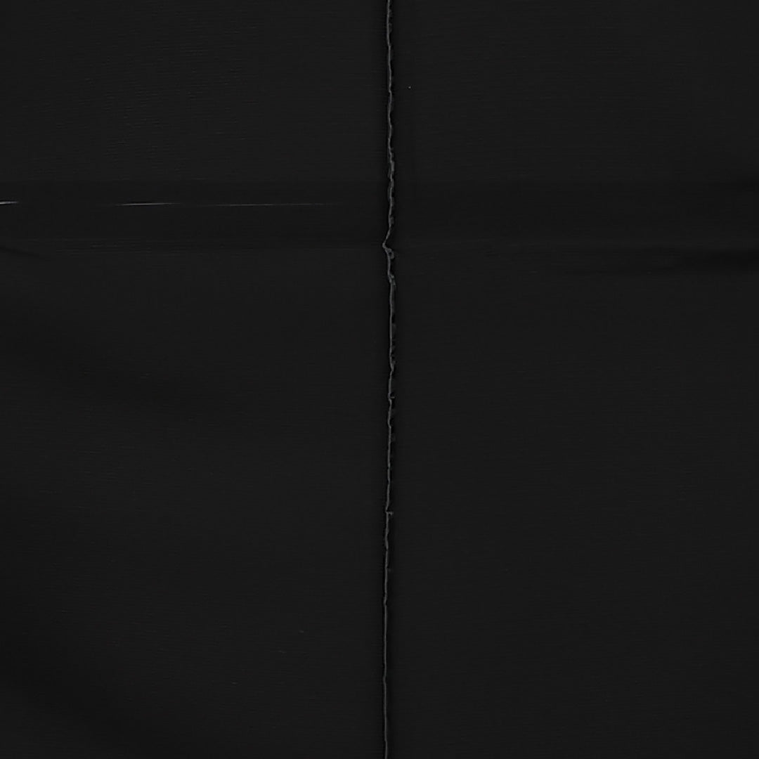 未使用品 黒紋付 五つ紋 扇に井桁 身丈162cm 裄丈65.5cm Nランク ポリエステル 洗える着物 夏物 広衿 L しつけ糸 フォーマル 黒系 1299-F0552