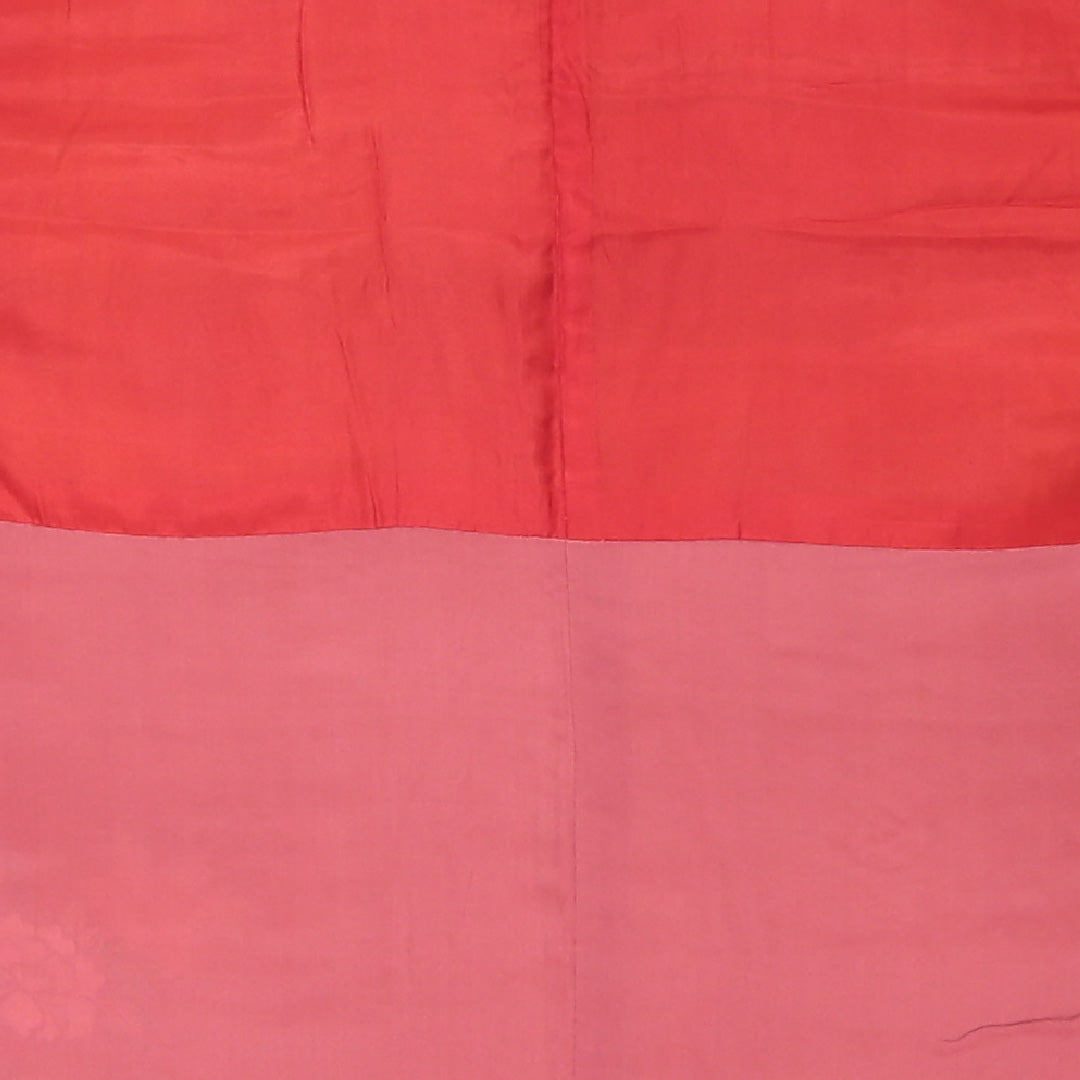 アンティーク 訪問着 (錦紗) 袷 身丈153cm 裄丈62cm 正絹 Aランク 紋意匠 (吉祥文様) 広衿 Sサイズ 牡丹 ピンク系 RP 1217-04502