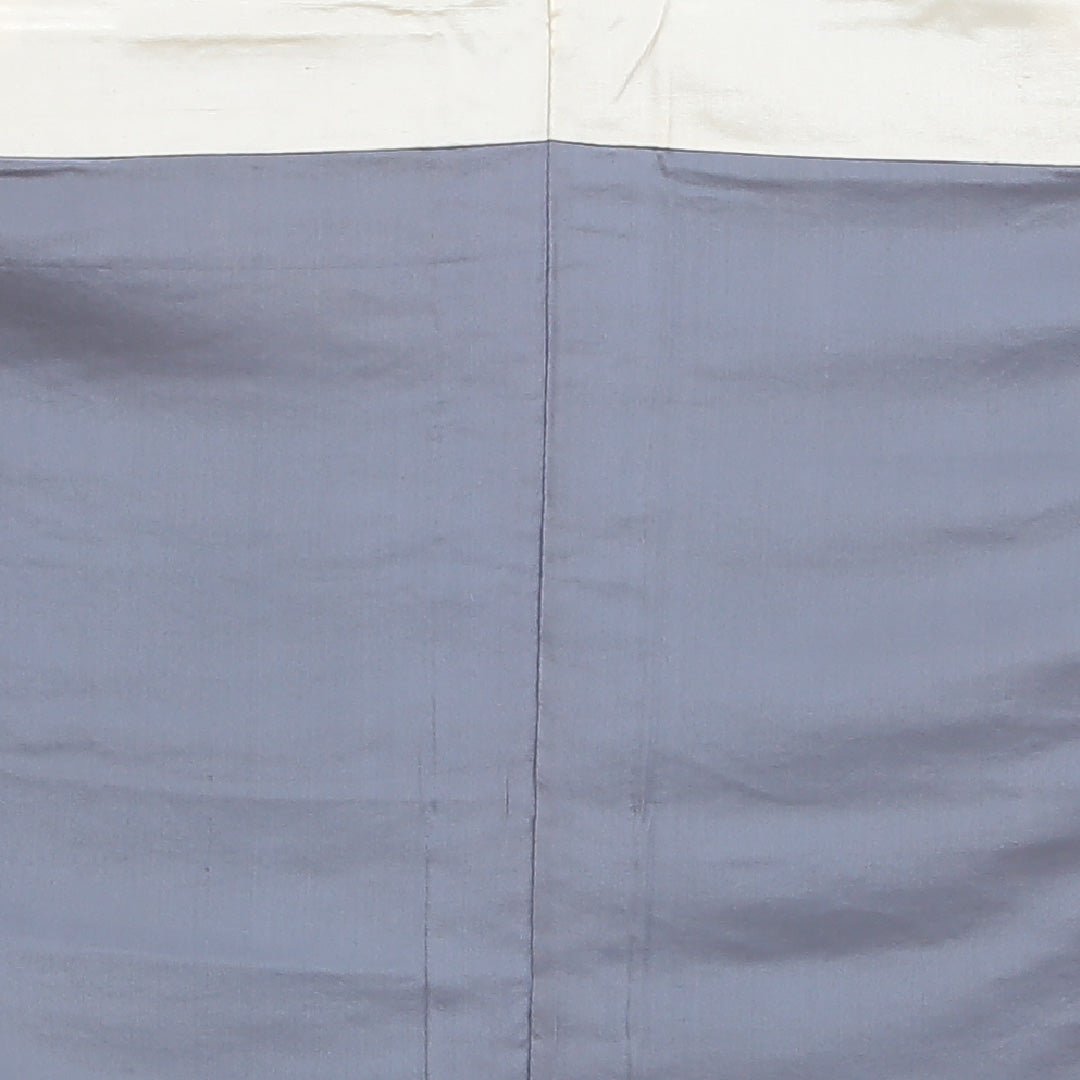 紬 袷 身丈147cm 裄丈63cm 正絹 Aランク XSサイズ 広衿 カジュアル 花鳥風月 青系 1216-02829