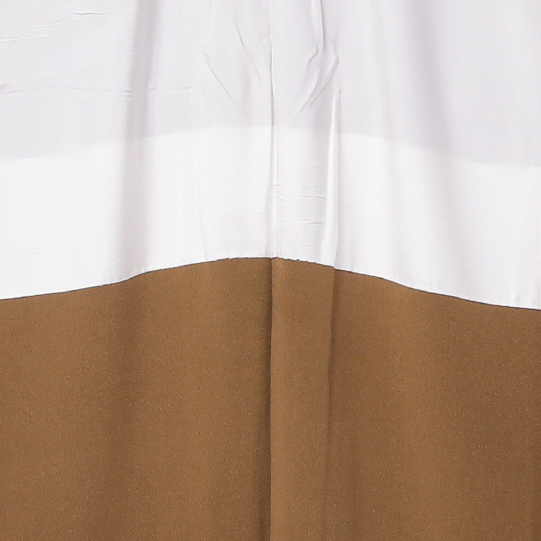 付下げ 袷 身丈159cm 裄丈67cm 正絹 Bランク Mサイズ 広衿 三つ紋(三つ巴) フォーマル 団栗色 植物柄 茶系 1261-04614