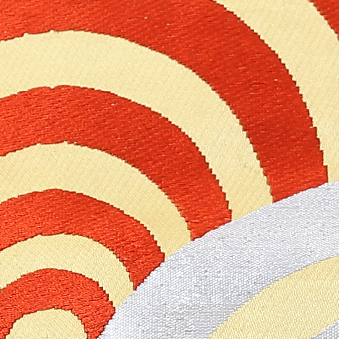 アンティーク 名古屋帯 帯丈345cm 六通 名古屋仕立て 正絹 青海波 レトロ セミフォーマル Cランク グラデーション系 1224-00763-599 1224-00763