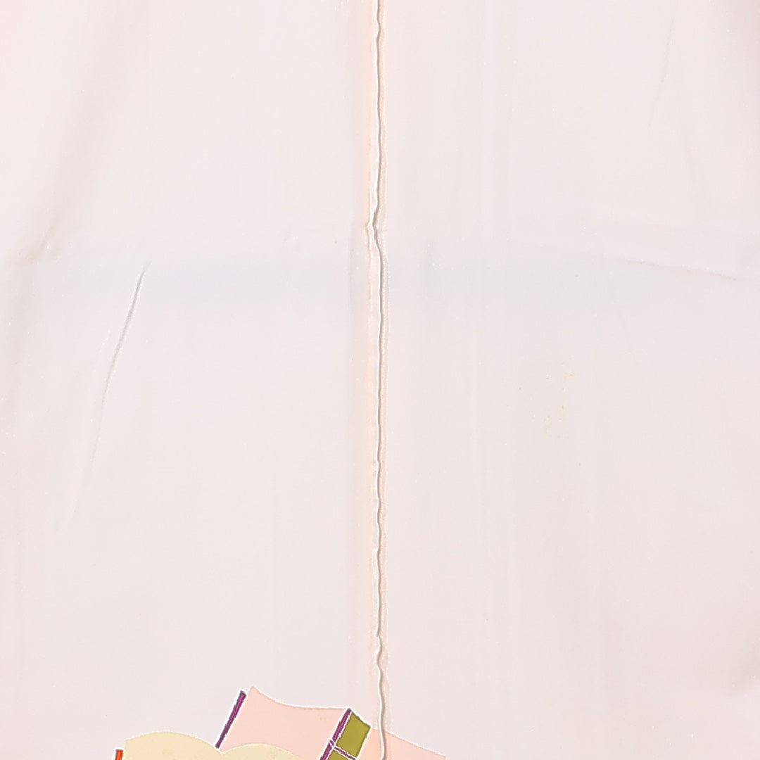 訪問着 身丈160cm 裄丈64.5cm Bランク L 正絹 単衣 広衿 吉祥文様 色紙 菊 紅葉 セミフォーマル ピンク系 1212-12229