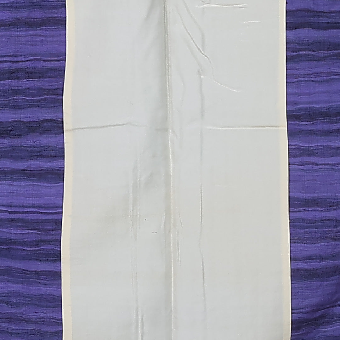 紬 単衣 身丈151cm 裄丈63cm 正絹 Cランク カジュアル 広衿 Sサイズ 居敷当て 抽象柄 紫系 HP 1223-12264