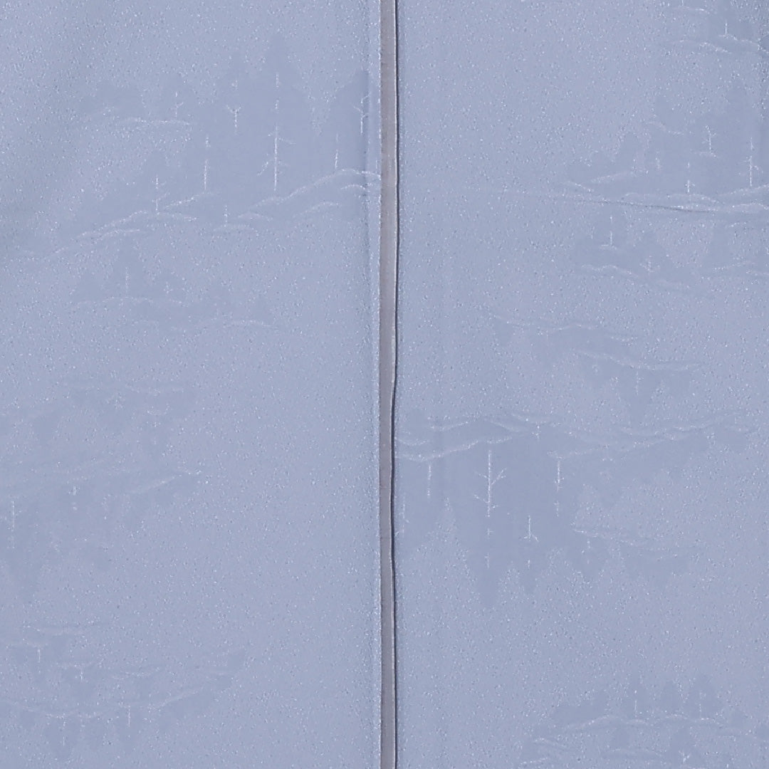 色無地 身丈161cm 裄丈63cm Sランク L 正絹 単衣 バチ衿 地紋あり 一つ紋 五三桐 樹木 セミフォーマル グレー系 1214-12183