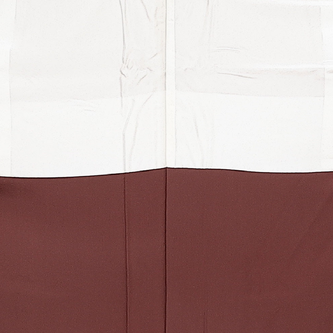 未使用品 江戸小紋 (鮫) 袷 身丈156cm 裄丈64cm 正絹 Nランク 一つ紋 (五三桐) 紋意匠 (紗綾形) セミフォーマル 広衿 Mサイズ 伊勢型 型染め しつけ糸 茶系 M4 1220-14056