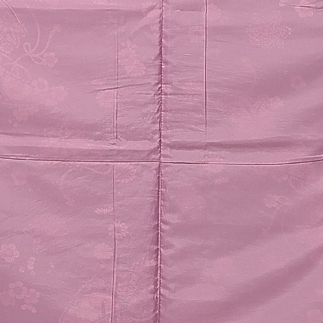 小紋 袷 身丈161cm 裄丈65cm 正絹 Cランク インフォーマル 広衿 Lサイズ 梅 紅葉 茶系 LP 1221-15602