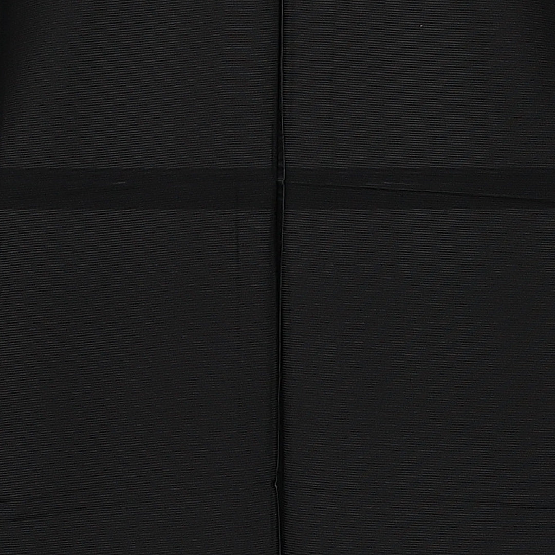 未使用品 黒紋付 五つ紋 丸に橘 身丈167cm 裄丈64.5cm Nランク 正絹 夏物 広衿 XL しつけ糸 フォーマル 上品 厳か 黒系 1299-F0625