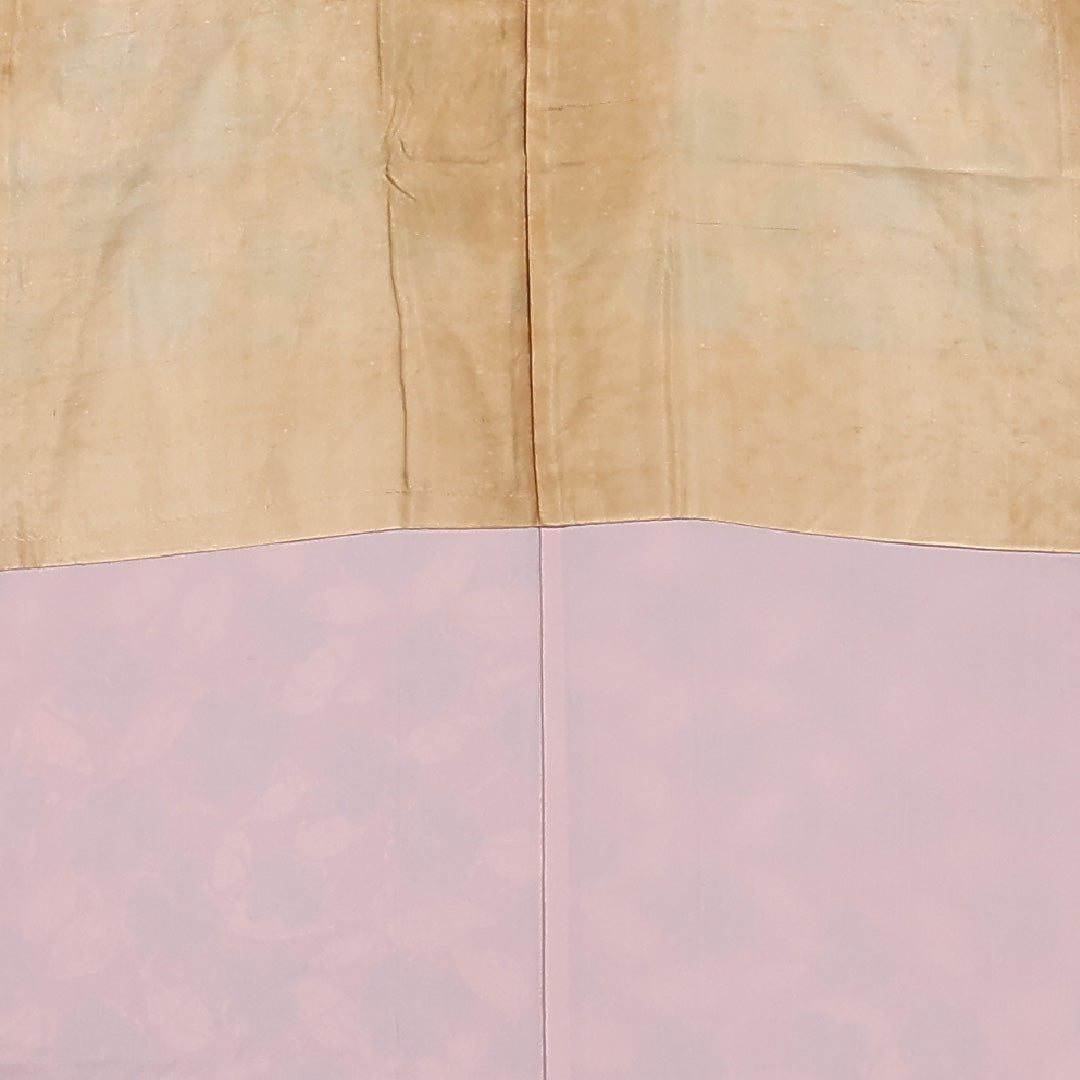 小紋 袷 身丈153cm 裄丈62cm 正絹 Aランク インフォーマル 広衿 Sサイズ 花柄 ピンク系 RP 1221-11739