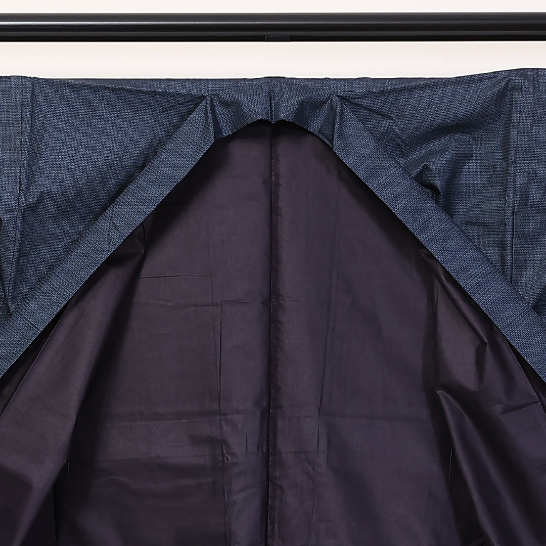 アンサンブル 男着物 (本場大島紬) 袷 身丈137cm 裄丈65cm 正絹 Sランク インフォーマル 棒衿 Sサイズ 証紙 亀甲 青系 PO 1224-06238
