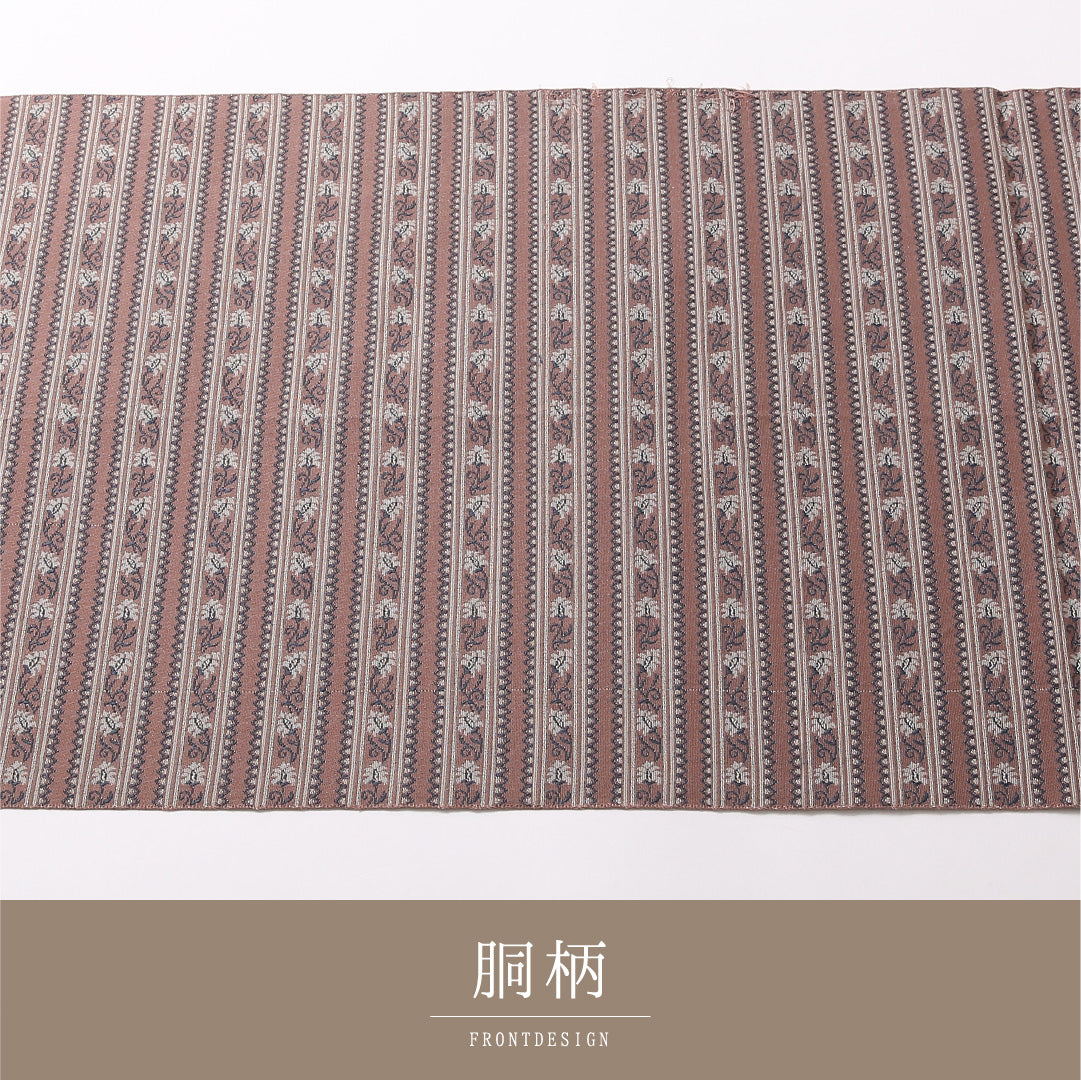 八寸名古屋帯 Sランク 帯丈360cm 正絹 全通 開き仕立て 織り インフォーマル 名物裂 紫の混ざったピンク系 RP 1245-03082