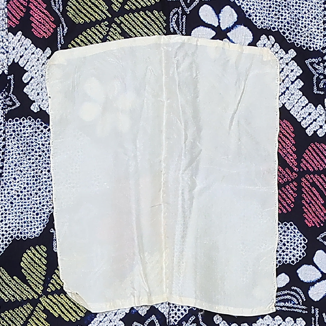 夏物 洗える着物 木綿の有松鳴海絞 (有松鳴海絞) 夏物 身丈148cm 裄丈66cm 木綿 Bランク カジュアル バチ衿 XSサイズ 居敷当て 紅葉 青系 M4 1225-12121