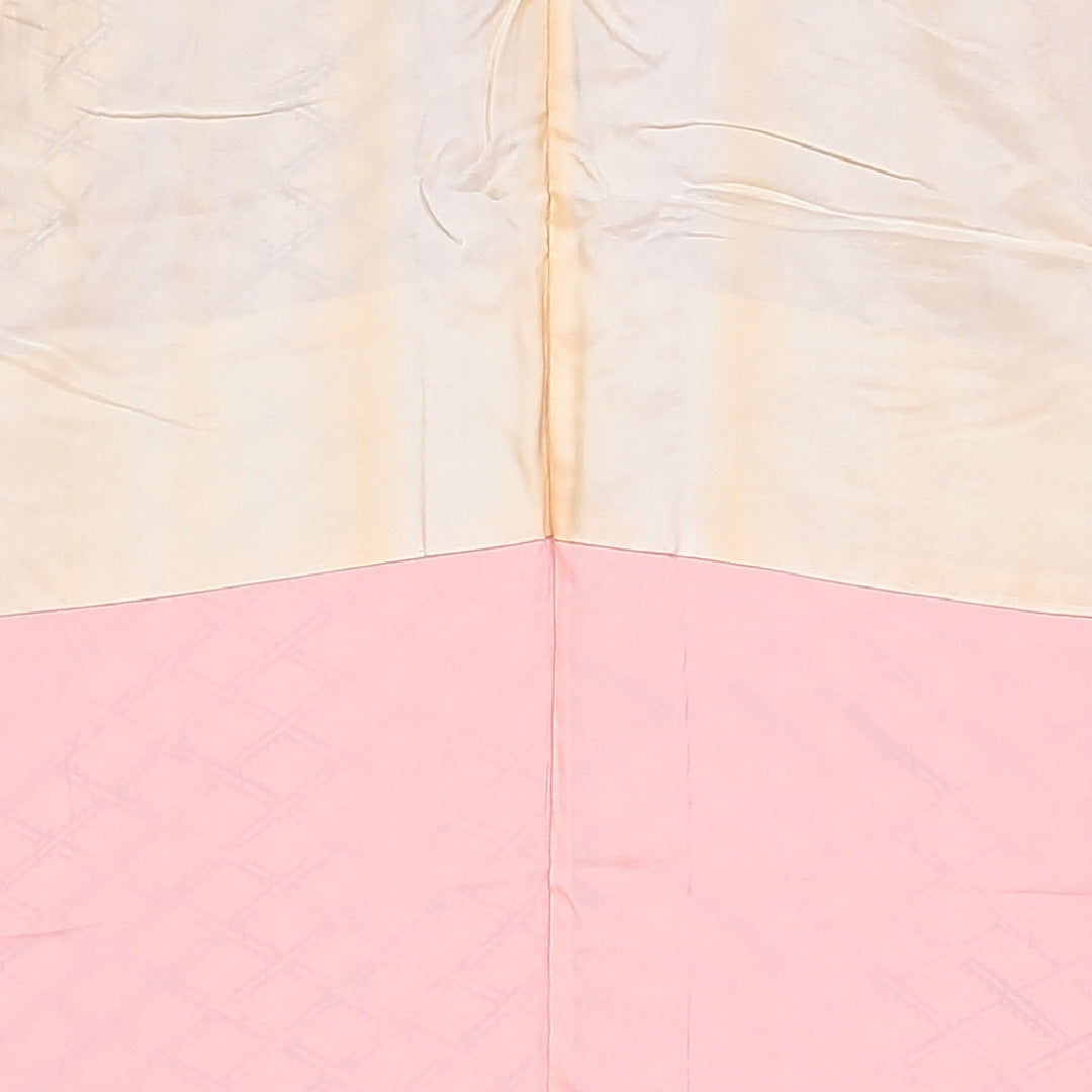 レトロ 小紋 袷 身丈147cm 裄61.5cm ピンク系 正絹 Cランク 1215-01778-5113