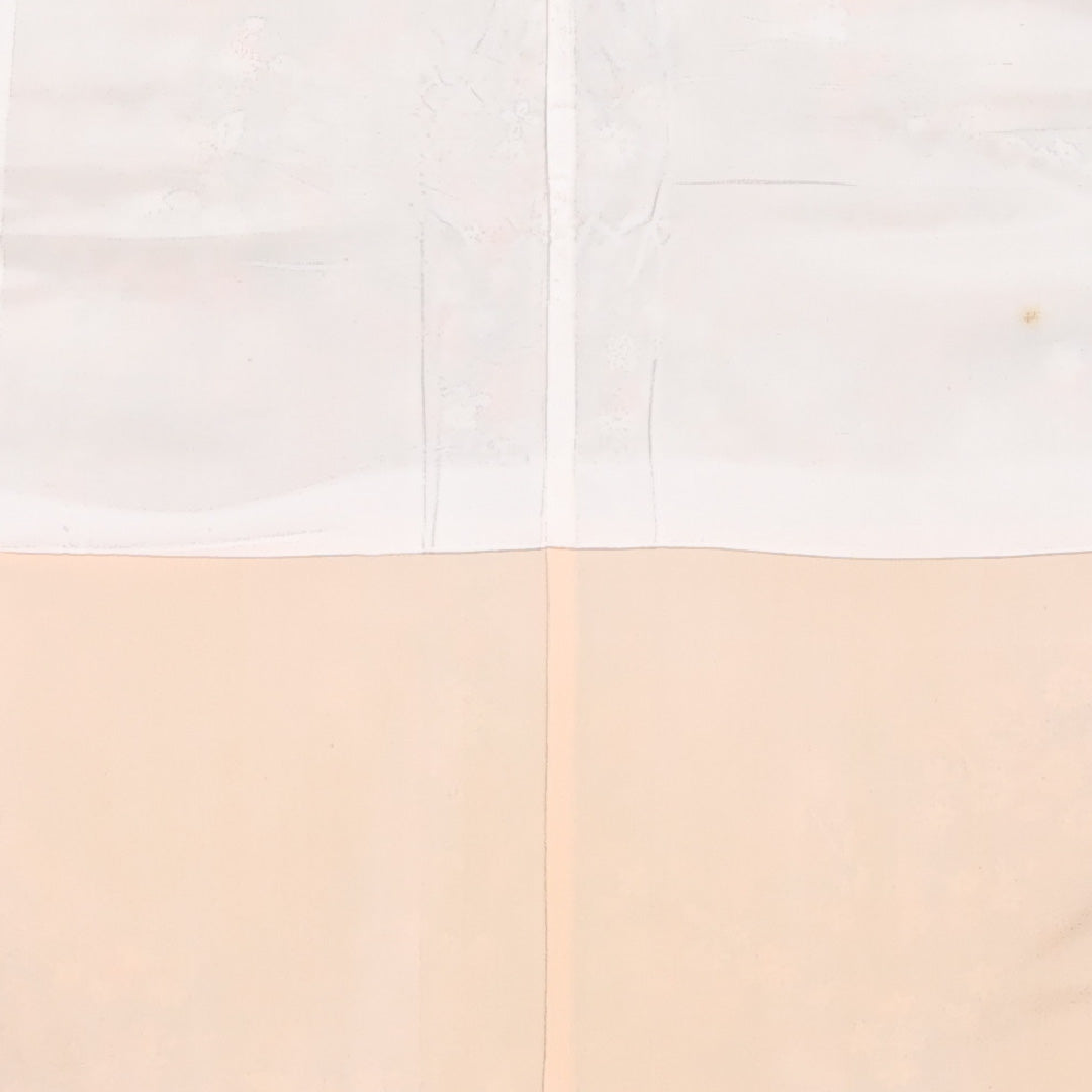 お召 袷 身丈159cm 裄丈62cm 正絹 Aランク インフォーマル 広衿 Mサイズ 漆糸 菊 紅葉 白系 RP 1222-13630