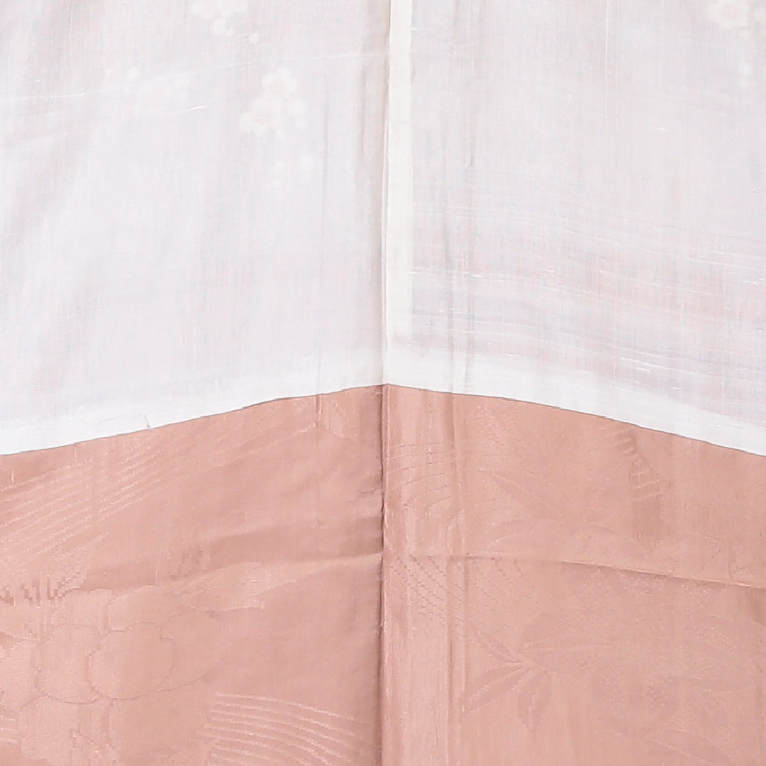 アンティーク 小紋 袷 身丈147cm 裄丈65cm 正絹 Aランク XSサイズ 広衿 梅 朱系 紫系 1215-02093