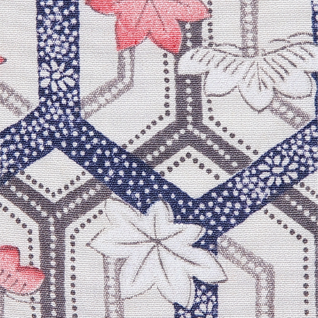 羽織 身丈84cm 裄丈61cm Cランク S 正絹 袷 亀甲 菊 紅葉 松 カジュアル 白系 1217-12108