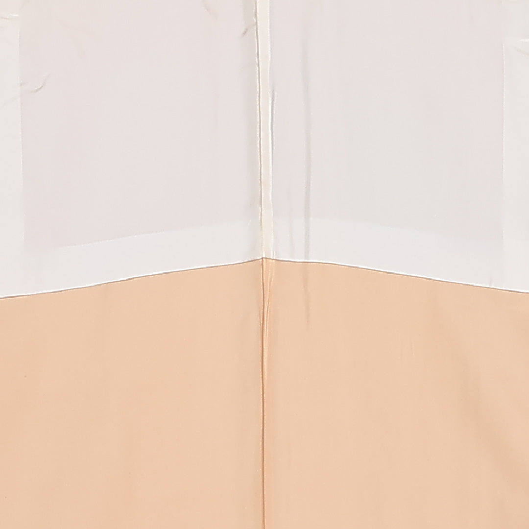 付下げ 身丈170cm 裄丈66cm Sランク 2XL 正絹 袷 広衿 短冊 菊 菖蒲 インフォーマル ベージュ系 1261-12028