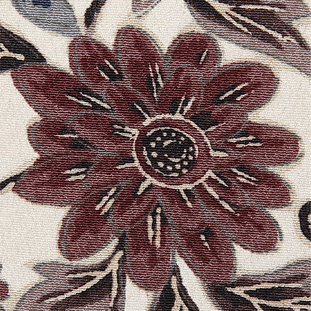 羽織 袷 身丈83cm 裄丈64cm 正絹 Sランク カジュアル Mサイズ 紐あり 唐草 菊 クリーム系 M4 1232-12614