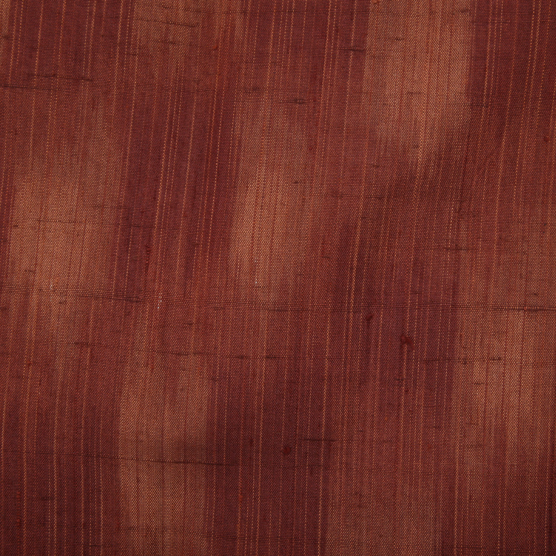 道中着(紬) 袷 身丈83cm 裄丈65cm 正絹 Sランク Mサイズ カジュアル 無地 朱系 1264-05764