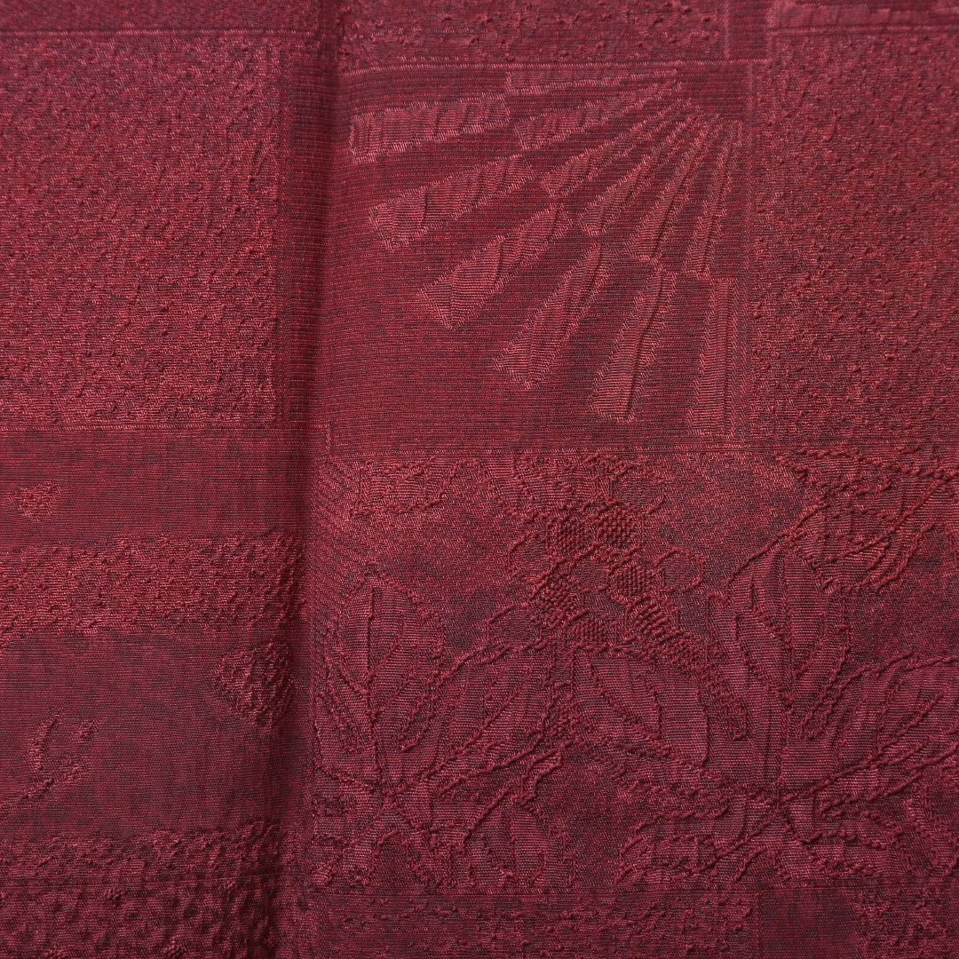 道中着 袷 身丈85cm 裄丈63cm 正絹 Aランク Sサイズ カジュアル ふくれ織 市松 赤系 1264-05748